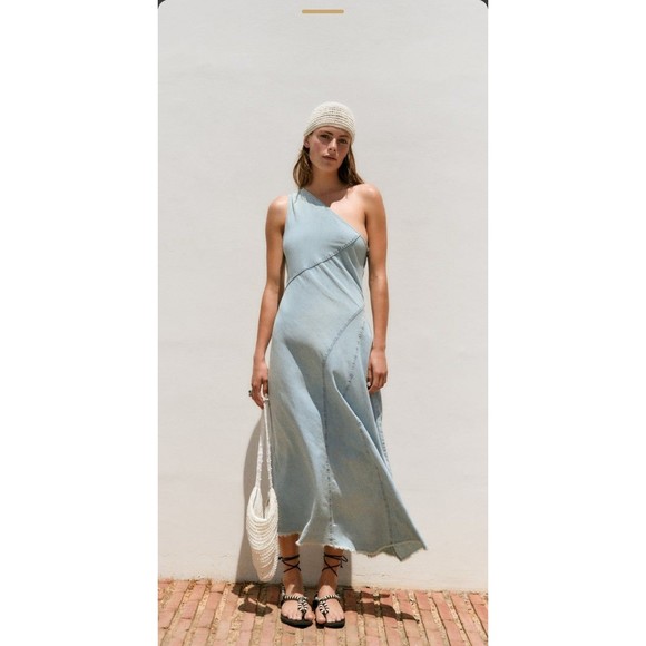 Zara asymmetric denim dress - Picture 8 of 16